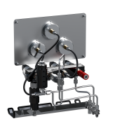 Filling panel with 2x 200bar and 2x 300bar separate outlets and toggle valves